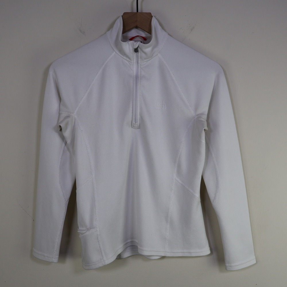 The North Face Polartec Power Dry Quarter Zip Pullover Small White Performance